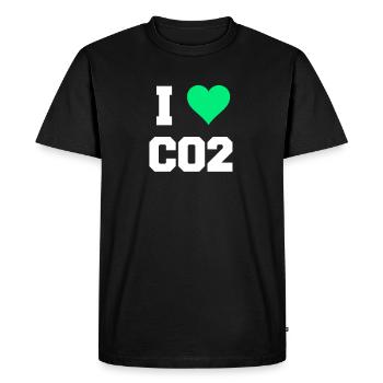 Co2 changement climatique activisme démo coeur vert - T-shirt Premium bio Homme - noir - Devant - Nico (187cm)