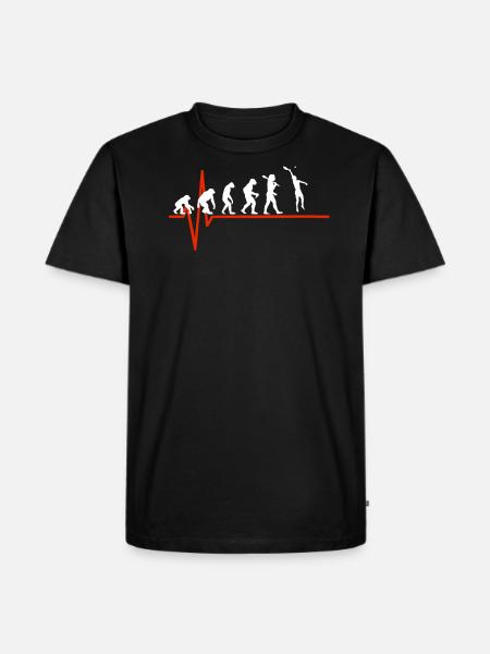 Heartbeat - EVOLUTION OF BEACHTENNIS - Men's Premium Organic T-Shirt - black