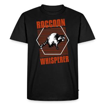 tshirt vintage raton laveur chuchoteur - T-shirt Premium bio Homme - noir - Devant - Nico (187cm)