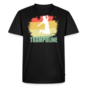 Distressed Trampoline Shirt - T-shirt Premium bio Homme - noir - Devant - Nico (187cm)