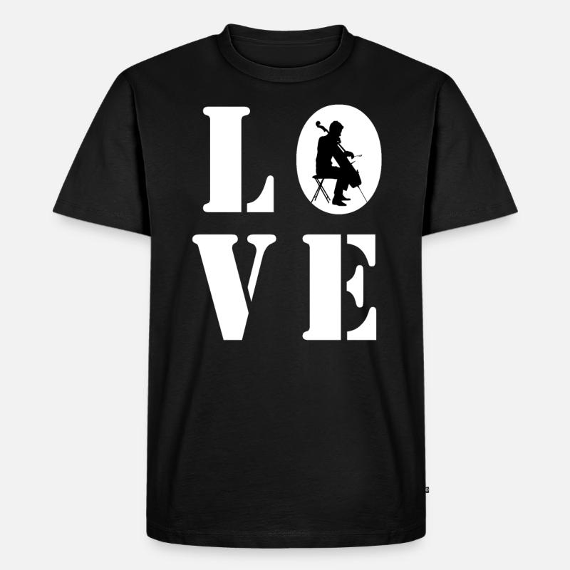 LOVE CELLO - Männer Premium Bio T-Shirt - Schwarz