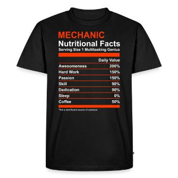 Chemise de mécanicien Nutritional Facts - T-shirt Premium bio Homme - noir - Devant - Nico (187cm)