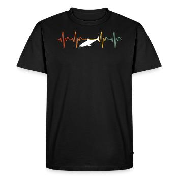 Battement de coeur de requin rétro - T-shirt Premium bio Homme - noir - Devant - Nico (187cm)