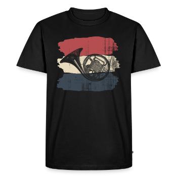Cor français rétro - T-shirt Premium bio Homme - noir - Devant - Nico (187cm)