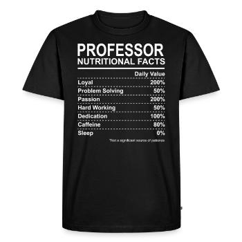 Professeur faits nutritionnels - T-shirt Premium bio Homme - noir - Devant - Nico (187cm)