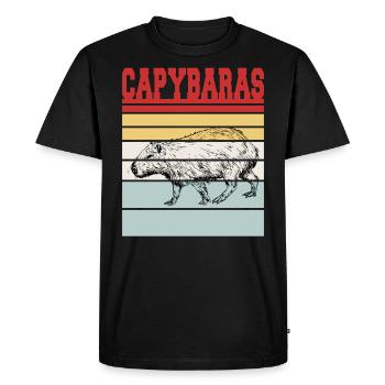 CAPYBARAS - Men's Premium Organic T-Shirt - black - Front - Nico (187cm)