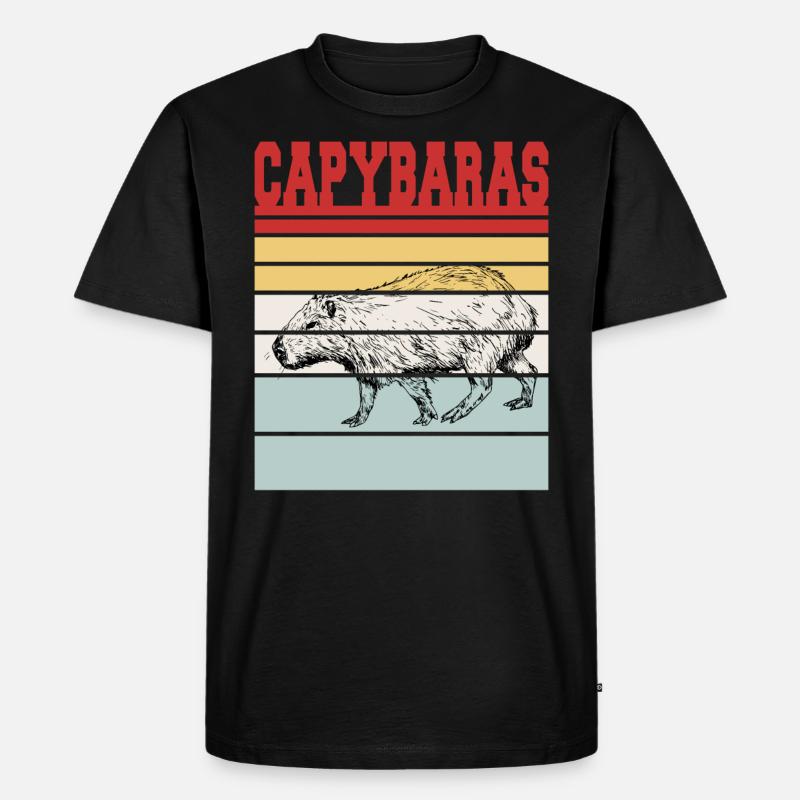 CAPYBARAS - Männer Premium Bio T-Shirt - Schwarz