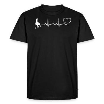 Doberman - My Heart Beats For Dobermans - Men's Premium Organic T-Shirt - black - Front - Nico (187cm)
