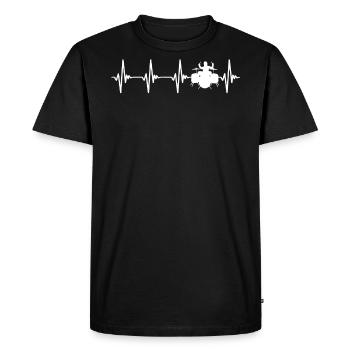 Batterie Heartbeat White - T-shirt Premium bio Homme - noir - Devant - Nico (187cm)
