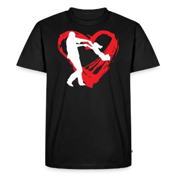 Coeur de fille - T-shirt Premium bio Homme - noir - Devant - Nico (187cm)