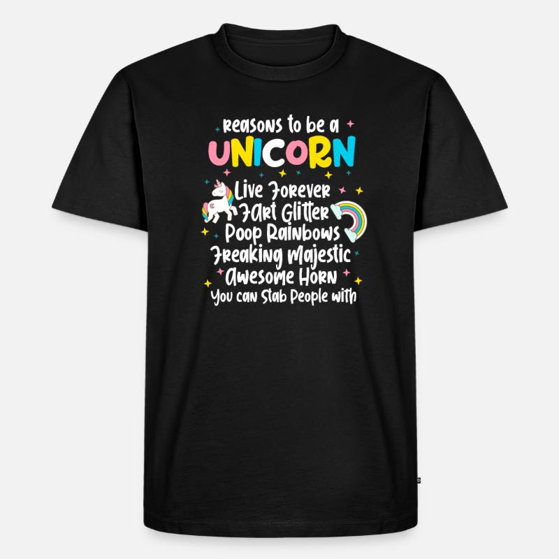 Einhorn - Männer Premium Bio T-Shirt - Schwarz