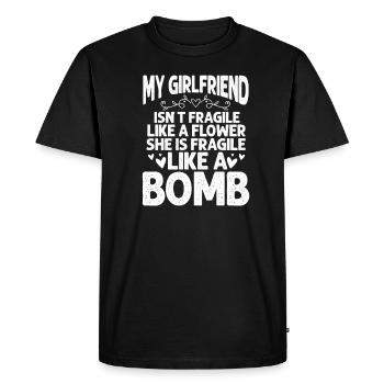 Couples copine relation partenaire copain - T-shirt Premium bio Homme - noir - Devant - Nico (187cm)