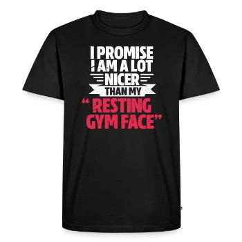 Gym - T-shirt Premium bio Homme - noir - Devant - Nico (187cm)
