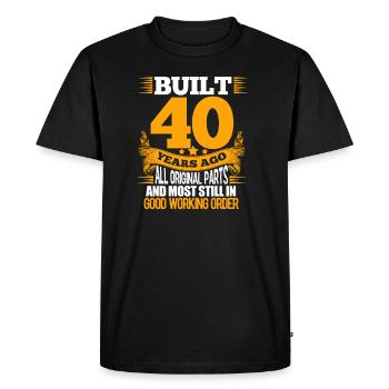 40e verjaardag - Mannen Premium Bio T-shirt - zwart - Voor - Nico (187cm)