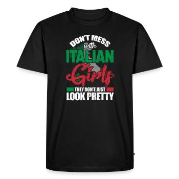 Italien - T-shirt Premium bio Homme - noir - Devant - Nico (187cm)