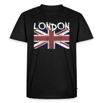 Londres - T-shirt Premium bio Homme - noir - Devant - Nico (187cm)