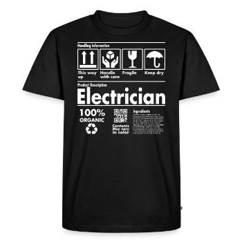 Description du produit Chemise - édition électricien - T-shirt Premium bio Homme - noir - Devant - Nico (187cm)