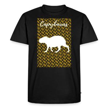 Pet Capybara tshirt - Men's Premium Organic T-Shirt - black - Front - Nico (187cm)