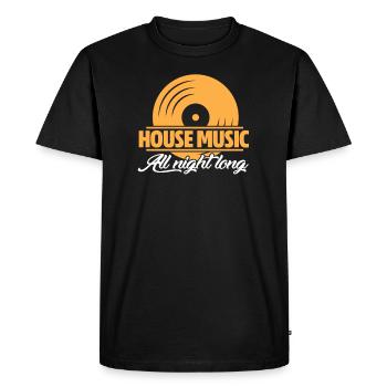 House music techno dj vinyl gift - Men's Premium Organic T-Shirt - black - Front - Nico (187cm)