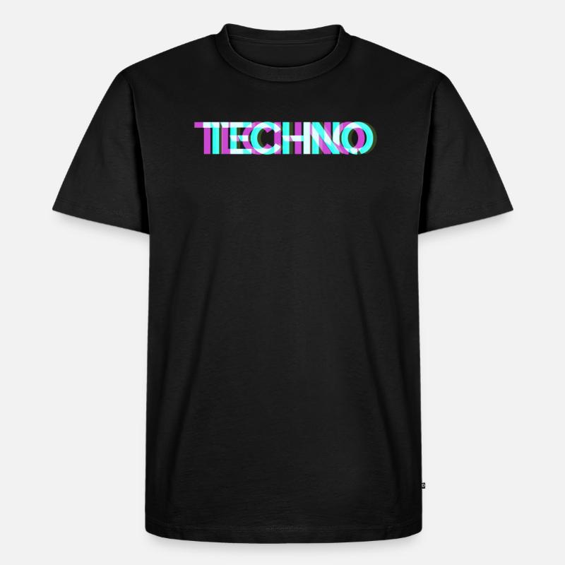 Techno - Männer Premium Bio T-Shirt - Schwarz