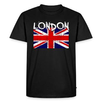 London England - Men's Premium Organic T-Shirt - black - Front - Nico (187cm)