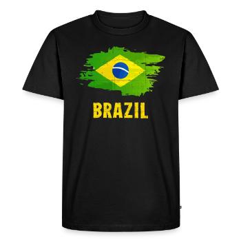 Brazil - Men's Premium Organic T-Shirt - black - Front - Nico (187cm)