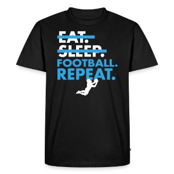 T-shirt Good Eat Sleep Football Repeat - T-shirt Premium bio Homme - noir - Devant - Nico (187cm)