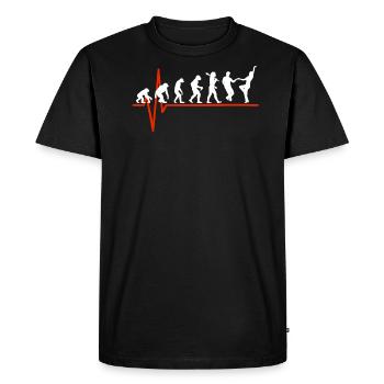 Swing Dance Heartbeat - EVOLUTION OF SWING DANCE - Men's Premium Organic T-Shirt - black - Front - Nico (187cm)