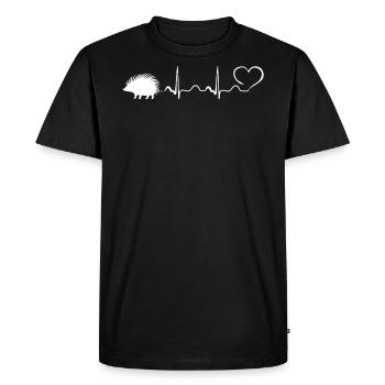 Hérisson - Mon cœur bat pour les hérissons - T-shirt Premium bio Homme - noir - Devant - Nico (187cm)
