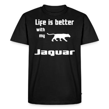 Life Is Better With My Jaguar - Men's Premium Organic T-Shirt - black - Front - Nico (187cm)