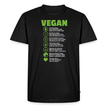 Vegan Vegan Vegan Vegan cadeau Vegan - T-shirt Premium bio Homme - noir - Devant - Nico (187cm)