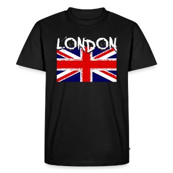 London - Men's Premium Organic T-Shirt - black - Front - Nico (187cm)