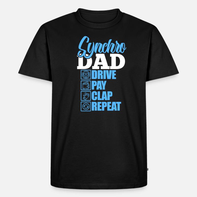 Synchronschwimmen Vater - Männer Premium Bio T-Shirt - Schwarz