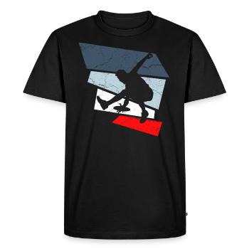 frisbee - T-shirt Premium bio Homme - noir - Devant - Nico (187cm)