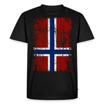 Drapeau norvégien à la verticale - T-shirt Premium bio Homme - noir - Devant - Nico (187cm)
