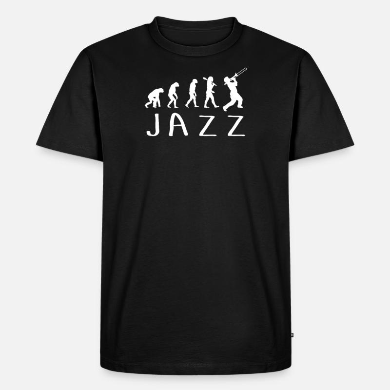 Jazz Evolution - Männer Premium Bio T-Shirt - Schwarz
