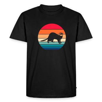 Furets - T-shirt Premium bio Homme - noir - Devant - Nico (187cm)