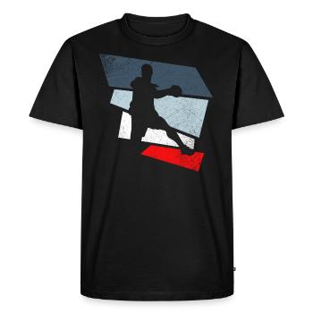 Handball - Männer Premium Bio T-Shirt - Schwarz - Vorne - Nico (187cm)