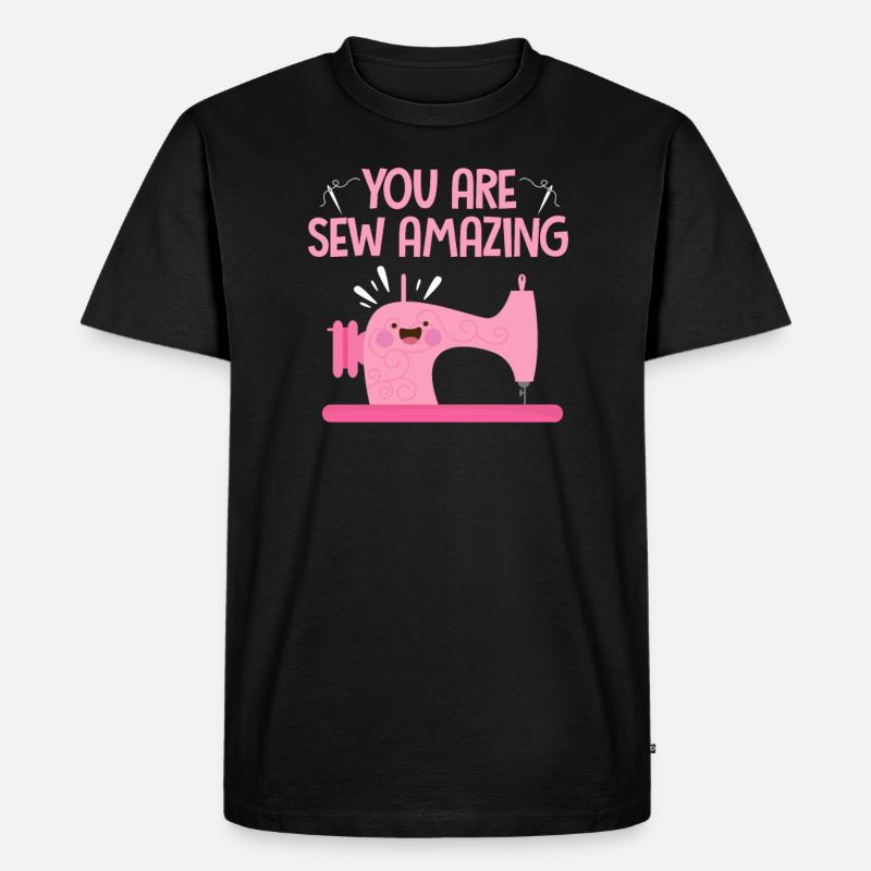 Nähen - Männer Premium Bio T-Shirt - Schwarz
