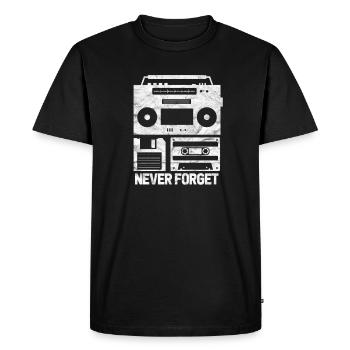 90s 90s 90s cassette rétro cadeau - T-shirt Premium bio Homme - noir - Devant - Nico (187cm)