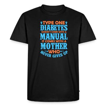 Diabète type 1 Diabétiques Insuline Cadeau - T-shirt Premium bio Homme - noir - Devant - Nico (187cm)