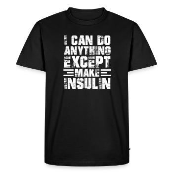 Diabète - T-shirt Premium bio Homme - noir - Devant - Nico (187cm)