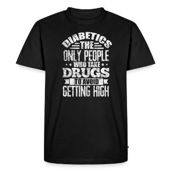 Diabète diabétique insuline sucre dans le sang cadeau - T-shirt Premium bio Homme - noir - Devant - Nico (187cm)