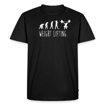 Evolution de l'haltérophilie - T-shirt Premium bio Homme - noir - Devant - Nico (187cm)