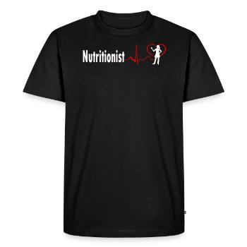 CONCEPTION DE BATTEMENT CARDIAQUE NUTRITIONNISTE INCROYABLE - T-shirt Premium bio Homme - noir - Devant - Nico (187cm)