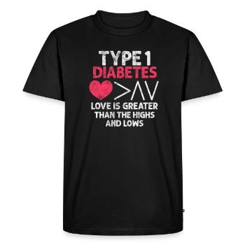 Diabète diabète insuline cadeau de sucre dans le sang - T-shirt Premium bio Homme - noir - Devant - Nico (187cm)
