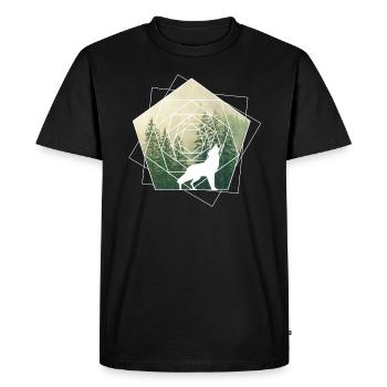 nature géométrie formes forêt de loups - T-shirt Premium bio Homme - noir - Devant - Nico (187cm)