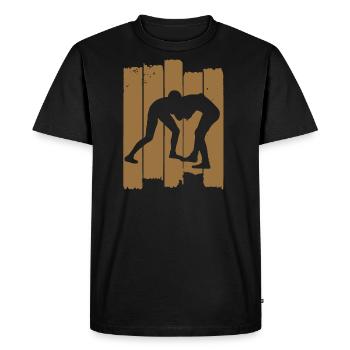 lutter - T-shirt Premium bio Homme - noir - Devant - Nico (187cm)