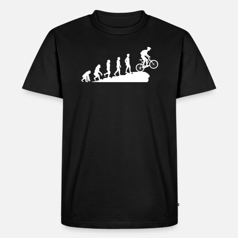 Mountainbike Evolution - Männer Premium Bio T-Shirt - Schwarz