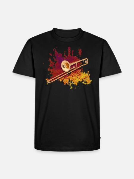 trombone - Men's Premium Organic T-Shirt - black